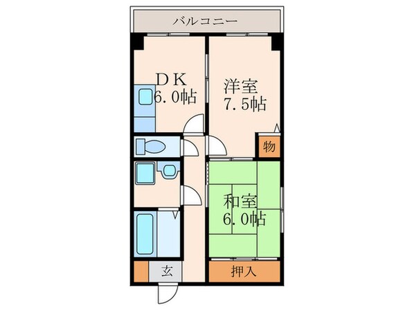 トーシンハイツ桃山の物件間取画像